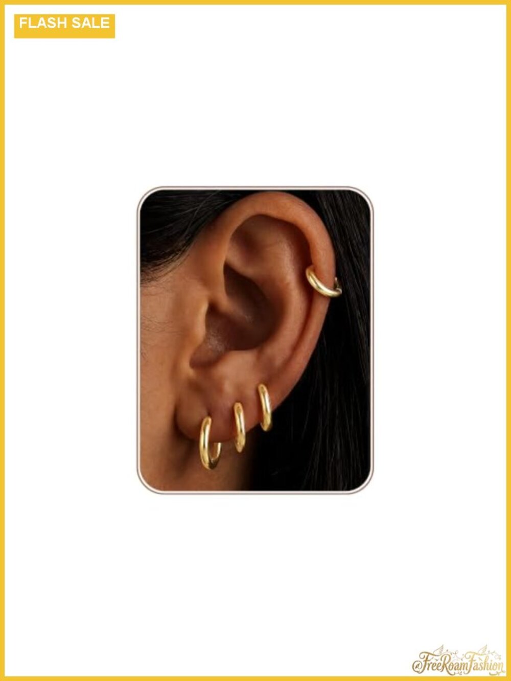 Hypoallergenic Gold Huggie Hoop Earrings Set for Women Sensitive Ears Stackable